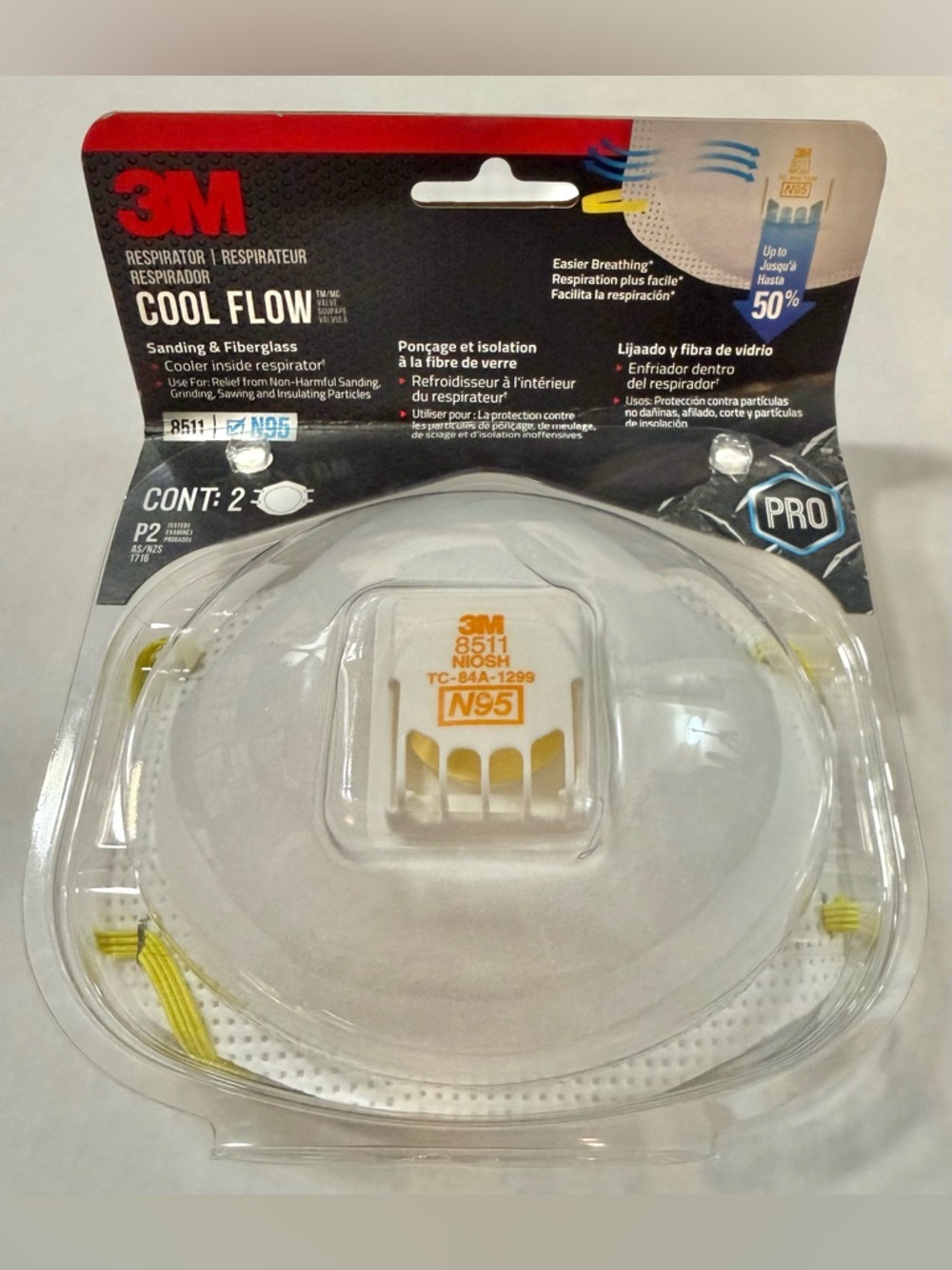 NWT 3M White N95 Multi-Purpose Valved Respirator 2 Pack